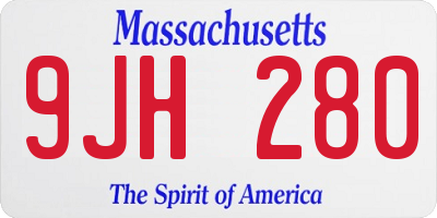 MA license plate 9JH280