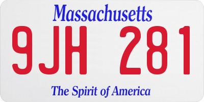 MA license plate 9JH281