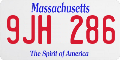 MA license plate 9JH286