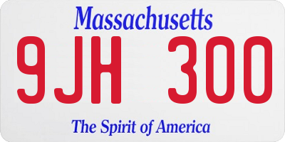 MA license plate 9JH300