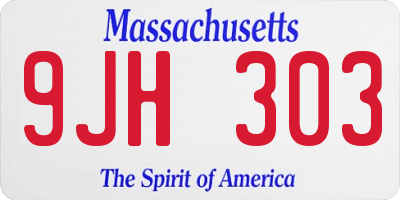 MA license plate 9JH303
