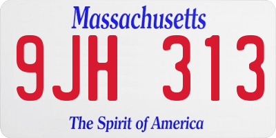 MA license plate 9JH313