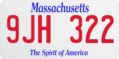 MA license plate 9JH322