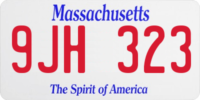 MA license plate 9JH323