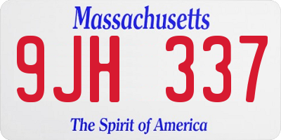 MA license plate 9JH337