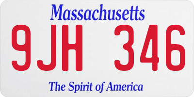 MA license plate 9JH346