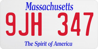 MA license plate 9JH347