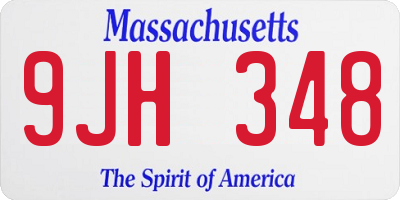 MA license plate 9JH348