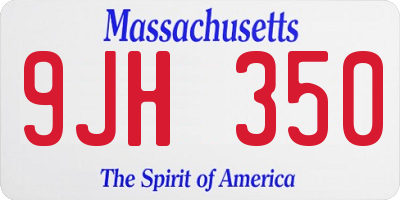 MA license plate 9JH350