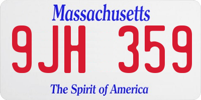 MA license plate 9JH359