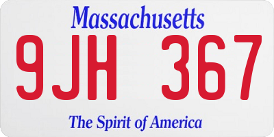MA license plate 9JH367
