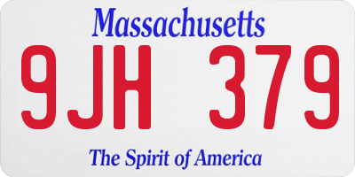 MA license plate 9JH379