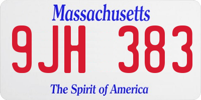 MA license plate 9JH383