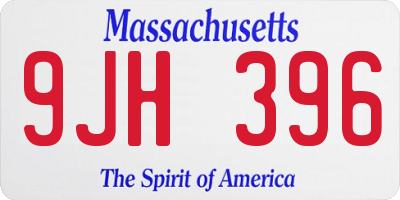 MA license plate 9JH396