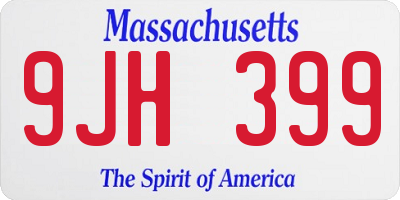 MA license plate 9JH399