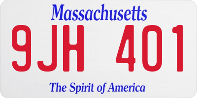 MA license plate 9JH401