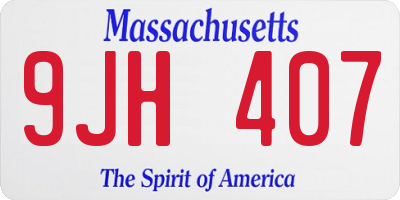 MA license plate 9JH407