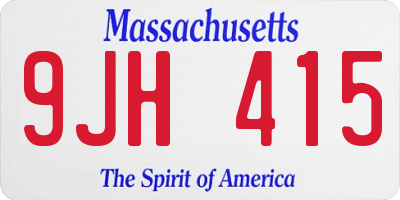 MA license plate 9JH415