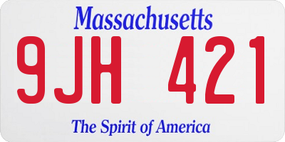 MA license plate 9JH421
