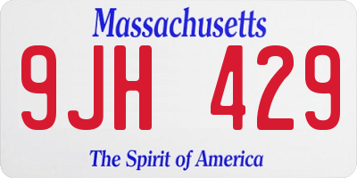 MA license plate 9JH429
