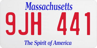 MA license plate 9JH441