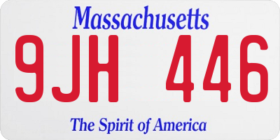 MA license plate 9JH446