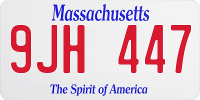 MA license plate 9JH447