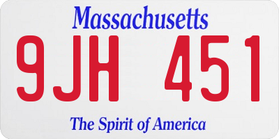 MA license plate 9JH451