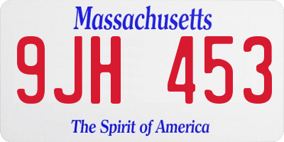 MA license plate 9JH453