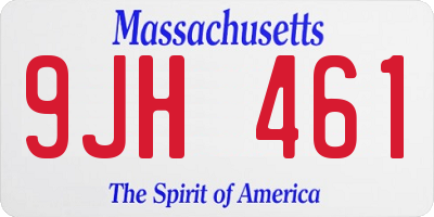 MA license plate 9JH461
