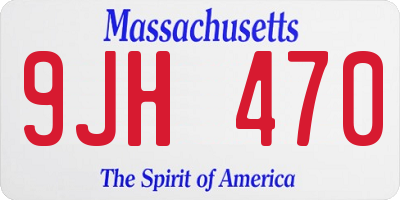 MA license plate 9JH470