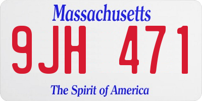 MA license plate 9JH471