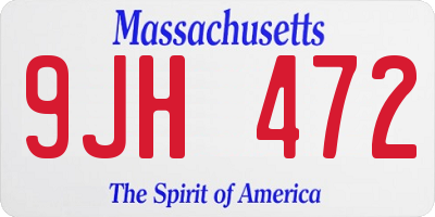 MA license plate 9JH472