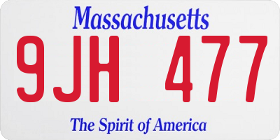 MA license plate 9JH477