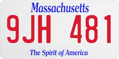 MA license plate 9JH481