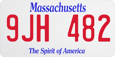 MA license plate 9JH482