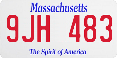 MA license plate 9JH483