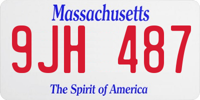 MA license plate 9JH487