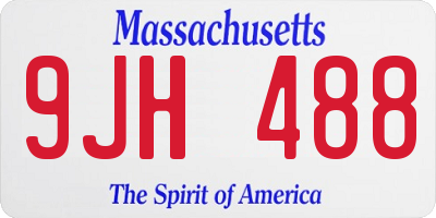 MA license plate 9JH488