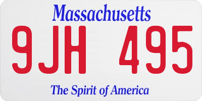 MA license plate 9JH495