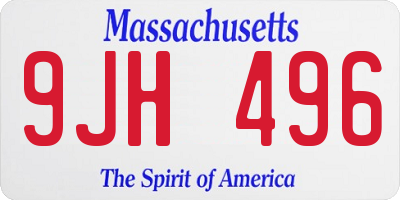 MA license plate 9JH496