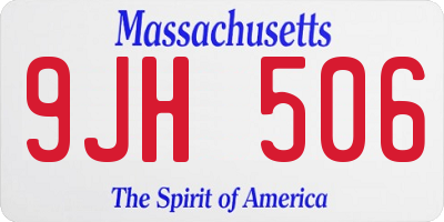 MA license plate 9JH506