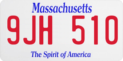 MA license plate 9JH510