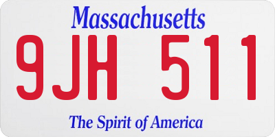 MA license plate 9JH511