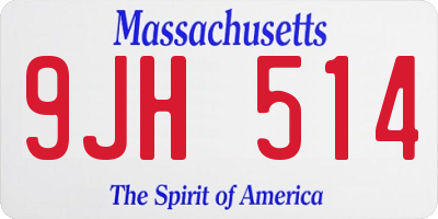 MA license plate 9JH514
