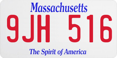 MA license plate 9JH516