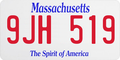 MA license plate 9JH519