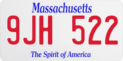 MA license plate 9JH522