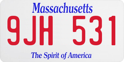 MA license plate 9JH531
