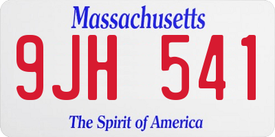 MA license plate 9JH541